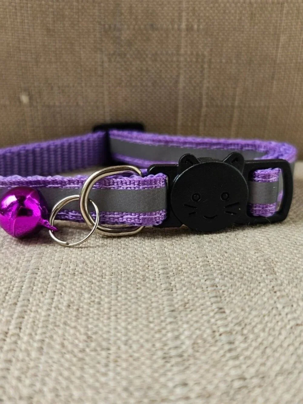 Cat Collar Purple Tone Bylon Pet Collar Reflective Neck Collar Pet Accessories